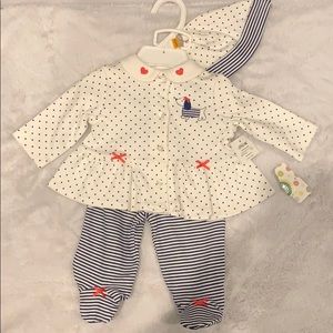 NWT Little Me Newborn outfit and hat set